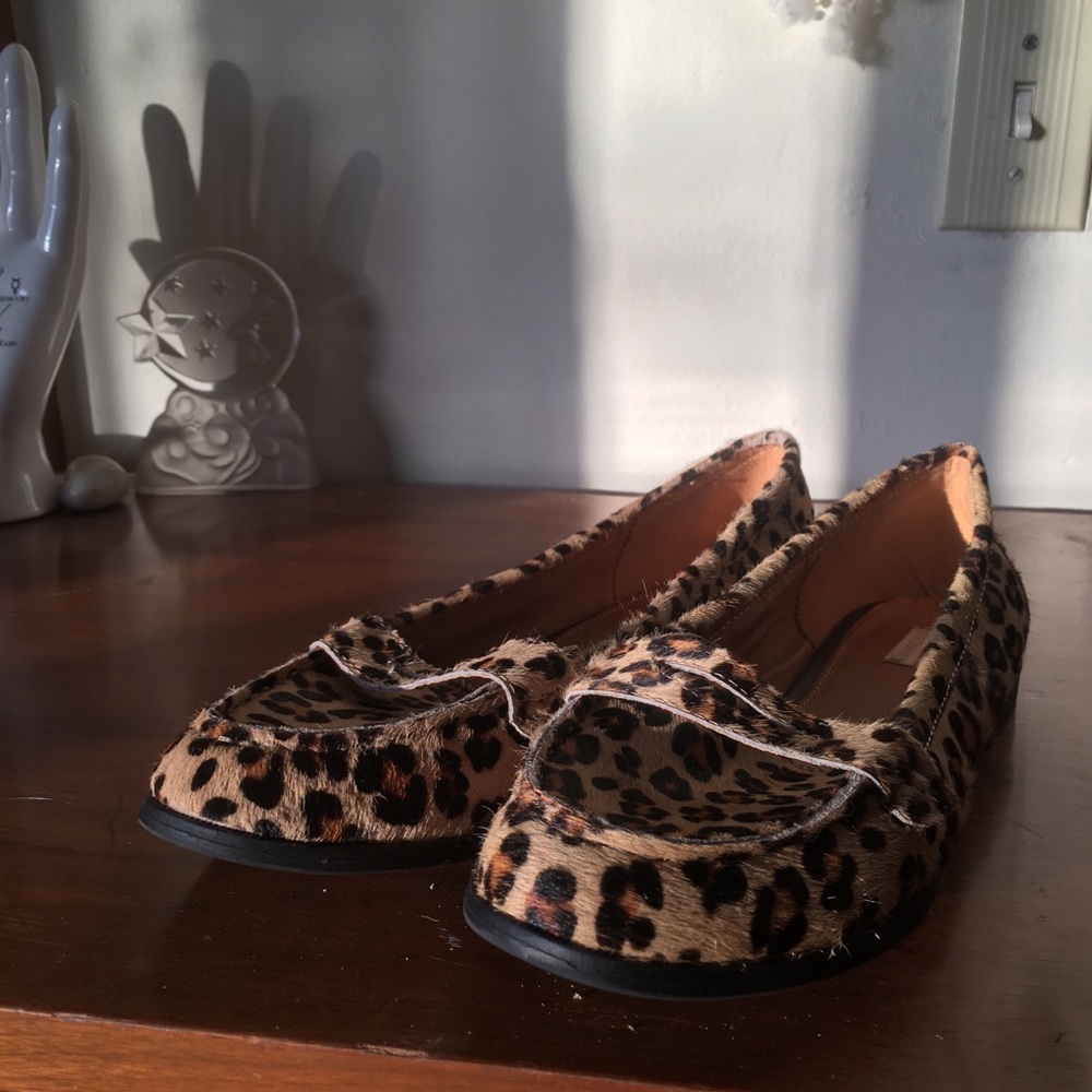 Cheetah print loafers